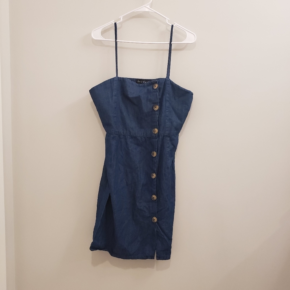 Jean style side button up dress